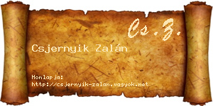 Csjernyik Zalán névjegykártya